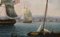 Boston Docks Seascape with American Clipper Sailboat, Oil Painting, Framed 5