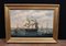 Boston Docks Seascape with American Clipper Sailboat, Oil Painting, Framed 1