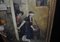 Artista español, Escena con los ojos vendados, años 80, Gran óleo sobre lienzo, Enmarcado, Imagen 6