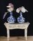 Ming Chinese Porcelain Vases in Blue and White Urns, Set of 2 2