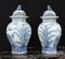 Blue and White Porcelain Temple Jars with Ming Foo Dogs, Set of 2 9