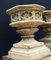 Gothic Stone Garden Urns in Octagonal Shape on Pedestal Base, Set of 2 2