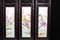 Chinese Famille Rose Porcelain Plaques with Hardwood Screens, Set of 4 2