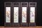 Chinese Famille Rose Porcelain Plaques with Hardwood Screens, Set of 4 1