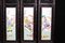 Chinese Famille Rose Porcelain Plaques with Hardwood Screens, Set of 4 8