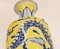 Imperial Ming Chinese Yellow Porcelain Painted Dragon Vases, Set of 2 3