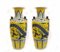 Imperial Ming Chinese Yellow Porcelain Painted Dragon Vases, Set of 2 10