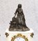 Empire French Marble Mantel Clock and Bronze Figurine, 1890s, Set of 3 15