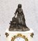 Empire French Marble Mantel Clock and Bronze Figurine, 1890s, Set of 3, Image 15