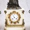 Empire French Marble Mantel Clock and Bronze Figurine, 1890s, Set of 3 5