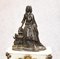 Empire French Marble Mantel Clock and Bronze Figurine, 1890s, Set of 3 16