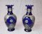 Austrian Cobalt Glass Vases with Silver Plate Mounts from Loetz, 1985, Set of 2 1