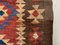 Tappeto Kilim vintage in lana rossa e marrone, Immagine 6