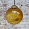 Vintage Dutch Globe Pendant Lamps in Amber Bubble Glass and Brass 6