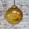 Vintage Dutch Globe Pendant Lamps in Amber Bubble Glass and Brass, Image 6
