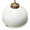 Vintage Pendant Lights in Brass and White Enamel, Image 2