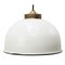 Vintage Pendant Lights in Brass and White Enamel, Image 1