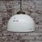 Vintage Pendant Lights in Brass and White Enamel 5