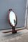 Italian Wall Console with Oval Mirror and Shelf, 1950s 3