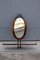 Italian Wall Console with Oval Mirror and Shelf, 1950s 1
