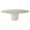 Vintage Oval Dining Table in Travertine, 1970s 1