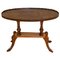 Antique Regency Oval Yew Wood Pie Crust Edge Coffee Table on Sabre Feet, Image 1