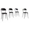 Italian Modern Black Tonietta Chairs in Chrome by to Enzo Mari for Zanotta, 1985, Set of 4 1