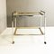 Mid-Century Modern Italian Cart in Steel and Brass with Two Shelves, 1970s 7