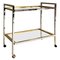 Mid-Century Modern Italian Cart in Steel and Brass with Two Shelves, 1970s 1