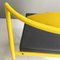 Silla italiana era espacial de cuero negro y metal amarillo, años 70, Imagen 10