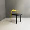 Italian Space Age Chair in Black Leather and Yellow Metal, 1970s 2