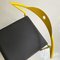 Italian Space Age Chair in Black Leather and Yellow Metal, 1970s, Image 11