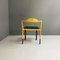 Italian Space Age Chair in Black Leather and Yellow Metal, 1970s 6