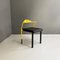 Italian Space Age Chair in Black Leather and Yellow Metal, 1970s, Image 3