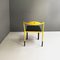 Italian Space Age Chair in Black Leather and Yellow Metal, 1970s 7