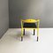 Italian Space Age Chair in Black Leather and Yellow Metal, 1970s, Image 7