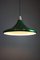Vintage Trumpet Hanging Lamp in Green Metal from Philips 3