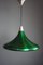 Vintage Trumpet Hanging Lamp in Green Metal from Philips, Image 1