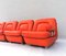 Modulares Mid-Century Sofa aus orangefarbenem Leder von Dreipunkt, 1970er, 4er Set 7