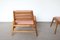 Mid-Century East German Hunting Chair with Ottoman in Oak, 1960, Set of 2 4