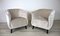 Club chair vintage in velluto beige, anni '30, set di 2, Immagine 1