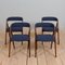 Dänische Mid-Century Esszimmerstühle aus Teak & Blauer Wolle von Th. Harlev für Farstrup Furniture, 1950er, 4er Set 2