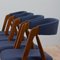 Dänische Mid-Century Esszimmerstühle aus Teak & Blauer Wolle von Th. Harlev für Farstrup Furniture, 1950er, 4er Set 11