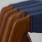 Mid-Century Danish Teak & Blue Wool Dining Chairs by Th. Harlev for Farstrup Furniture, 1950s, Set of 4, Image 15