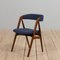 Dänische Mid-Century Esszimmerstühle aus Teak & Blauer Wolle von Th. Harlev für Farstrup Furniture, 1950er, 4er Set 8