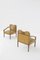 Vintage Wooden Fabric and Brass Armchairs, 1950s, Set of 2, Image 8