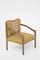 Vintage Wooden Fabric and Brass Armchairs, 1950s, Set of 2 7