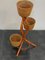 Polychrome Wicker and Bamboo Vase Holder Tripods, 1970s 5