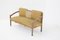 Vintage Fabric and Brass Wooden Sofa, 1950s, Image 1