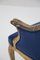 Vintage Blue Velvet and Gilt Wood Armchair, 1890s, Image 6